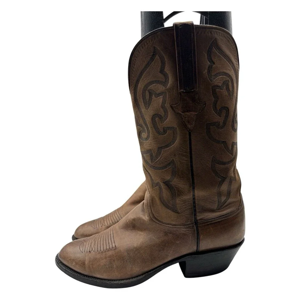 LUCCHESE WESTERN COWBOY BOOTS MENS SZ 9.5 D DANCEHALL RANCH RODEO MADE in USA